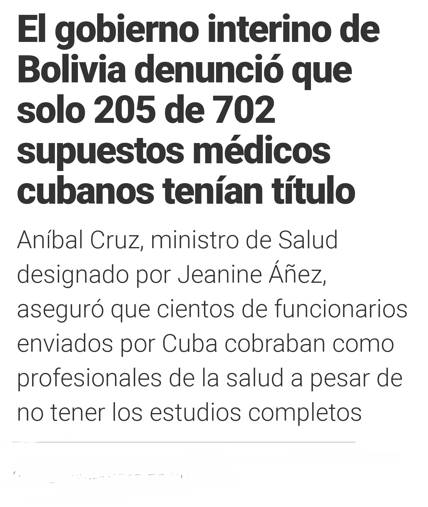 Médicos cubanos no pasan prueba para trabajar en Uruguay, en Bolivia los deportaron por no ser médicos