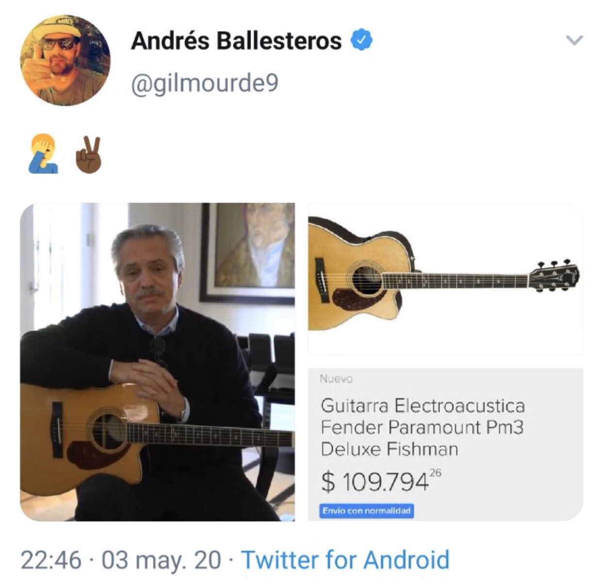 Una Guitarra de Alberto vale mas que todo lo que lo que dijo en su DDJJ de bienes !!