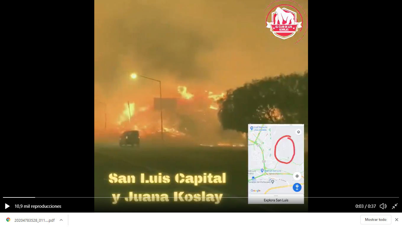 San Luis otra provincia en Llamas