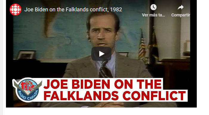 Esto decia Biden sobre la guerra de Malvinas : ” Hay que apoyar a Inglaterra”