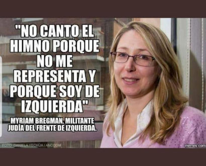 ¿ Por qué viven en la Argentina, no cantan el himno no quieren a la bandera? . ¿no es traición?