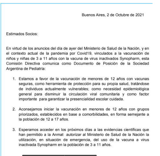 La OMS aún no aprobó la vacuna Sinopharm para niños