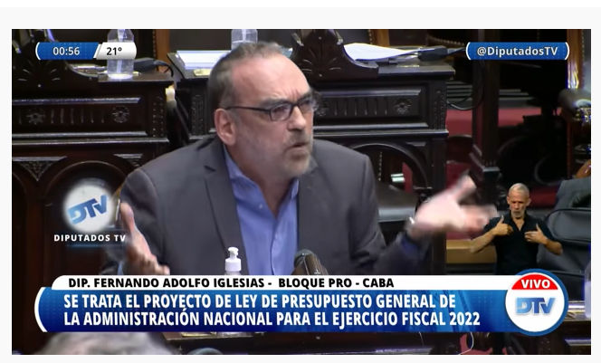 Diputado Iglesias: El presupuesto tiene 3 nombres: mentira, inflación e impuestos
