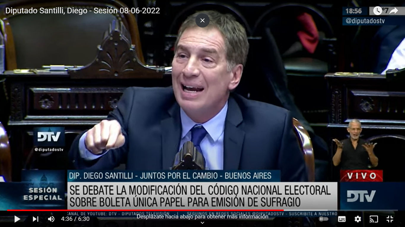 Santilli en el debate por la Boleta Única