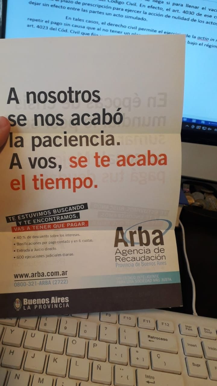 Maravilloso: ARBA amenaza e intimida a los contribuyentes…