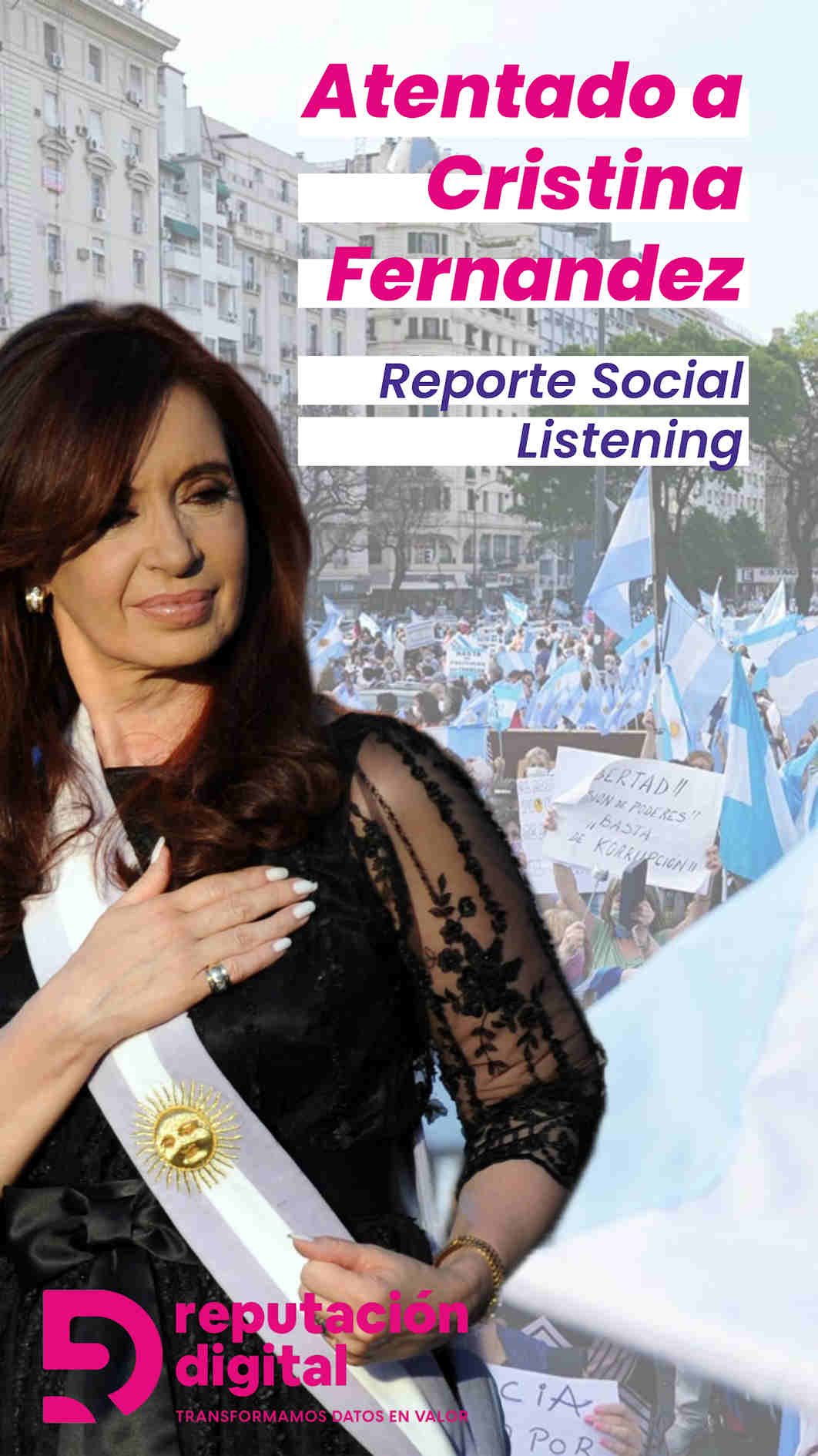 Impacto del presunto atentado a CFK en  la intención de voto y el impacto de Twitter . El 63% no cree que fue un atentado real