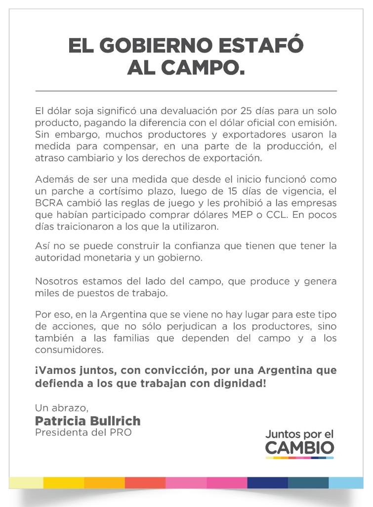 El Gobierno volvió a estafar al Campo