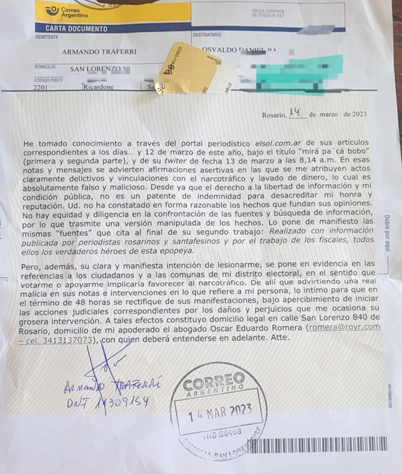 Un senador tratando de apretar a Osvaldo Bazan por una nota sobre haber recibido sobornos del juego ilegal en Rosario