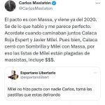 La casa Rosada reveló un pacto con Milei desde el 2020- Maslaton en un TW también dijo lo mismo:  Los detalles