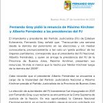 El PJ de Esteban Echeverria pide la renuncia al PJ de Máximo Kirchner y Alberto Fernández