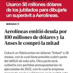 Infames: para que Aerolíneas le de saldo financiero positivo le vendieron bonos al Anses por 50 millones de dólares..